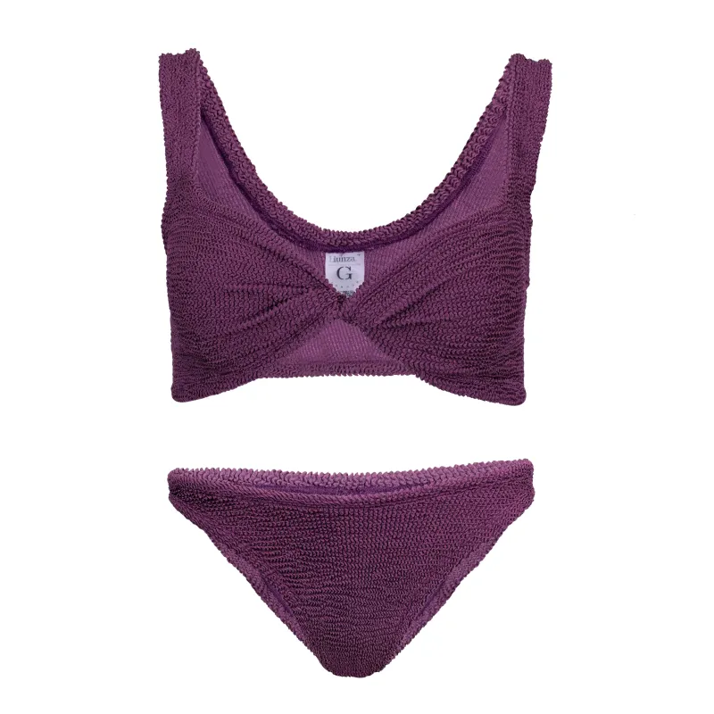 Juno Bikini Metallic Grape sold by Sand Dollar