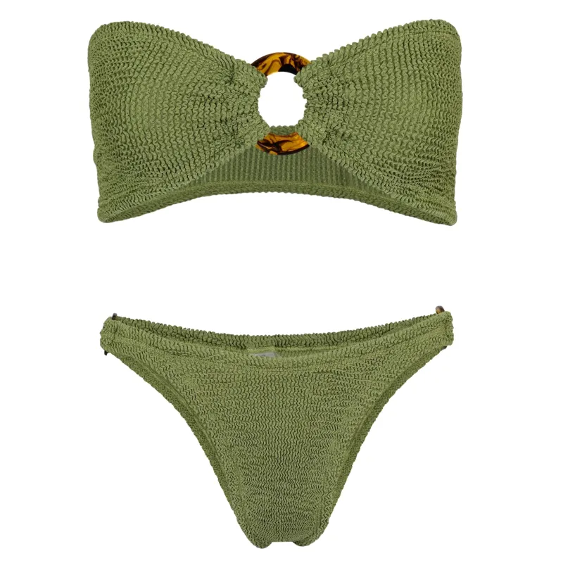 Green Bikini Set in Metallic - Gloria Bikini sold by Sand Dollar