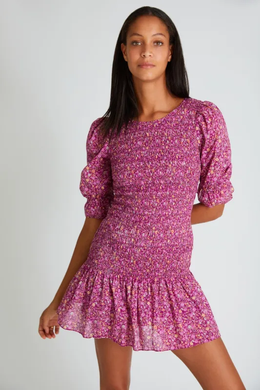 Ditsy Floral Mini Dress in Pink sold by Sand Dollar