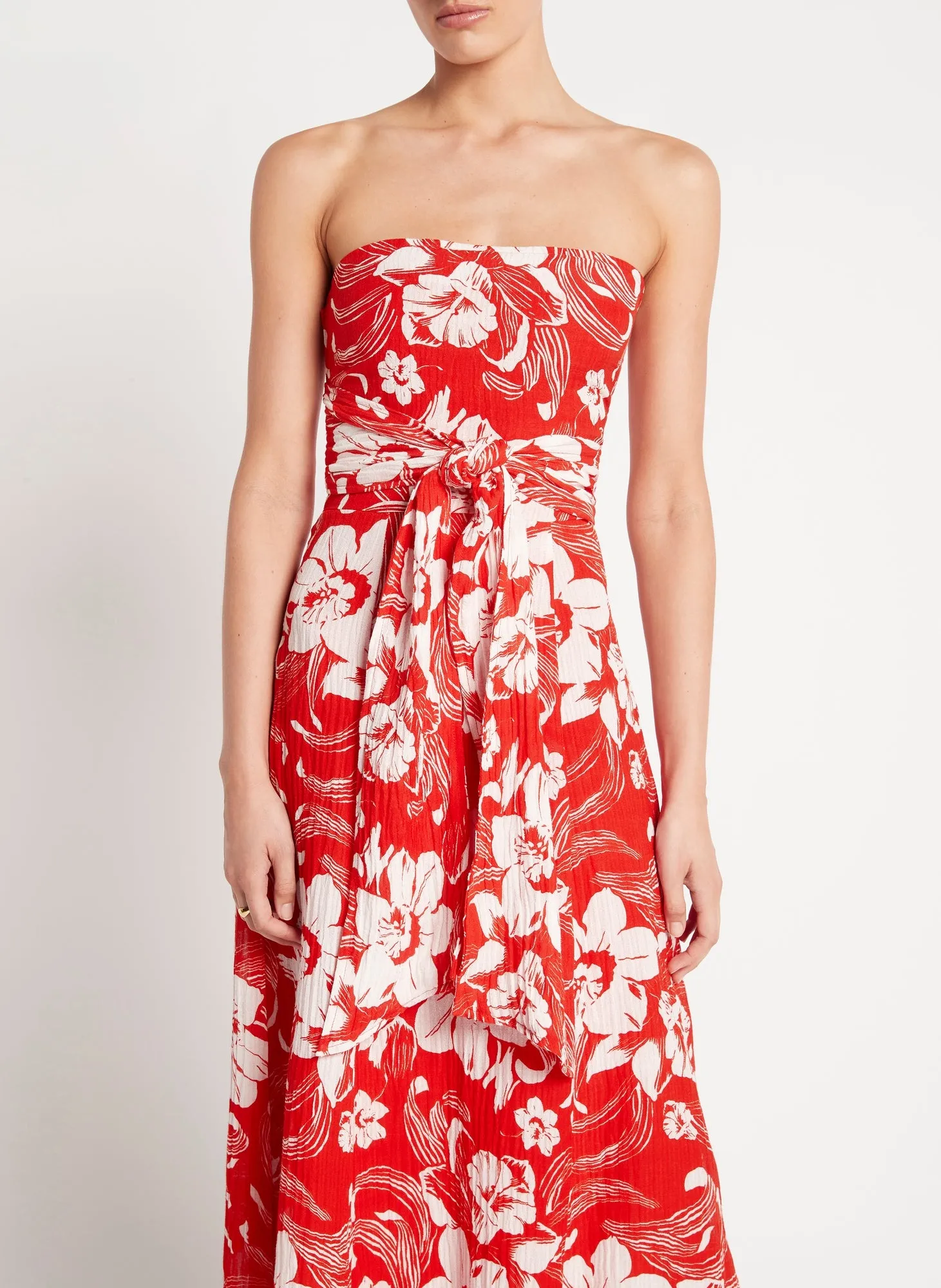 Red Floral Midi Dress sold by Sand Dollar product image thumbnail 3