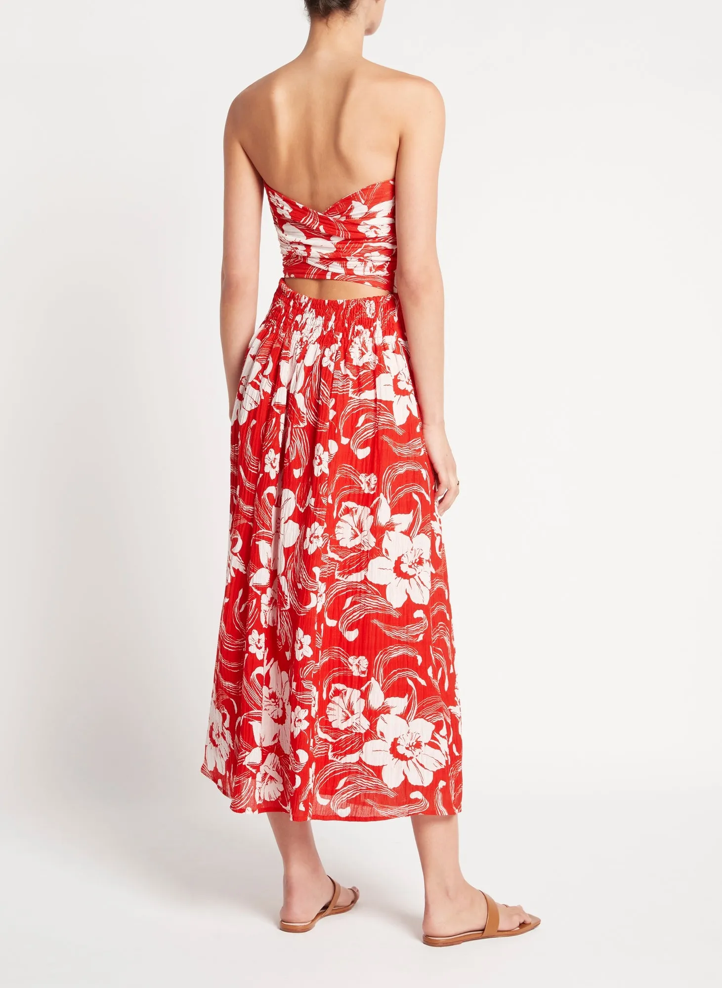 Red Floral Midi Dress sold by Sand Dollar product image thumbnail 2