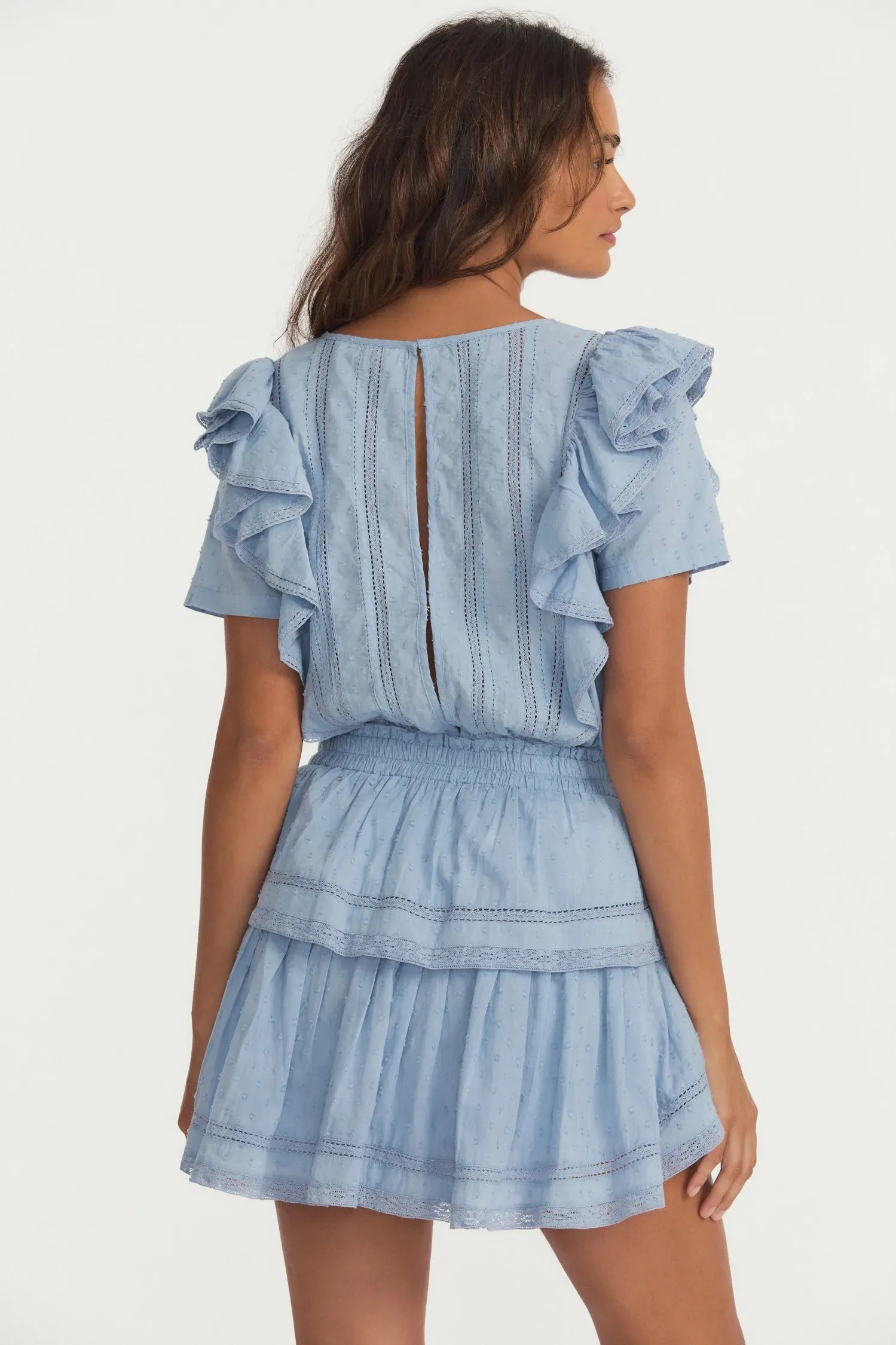 Light Blue Mini Dress with Ruffles sold by Sand Dollar product image thumbnail 5