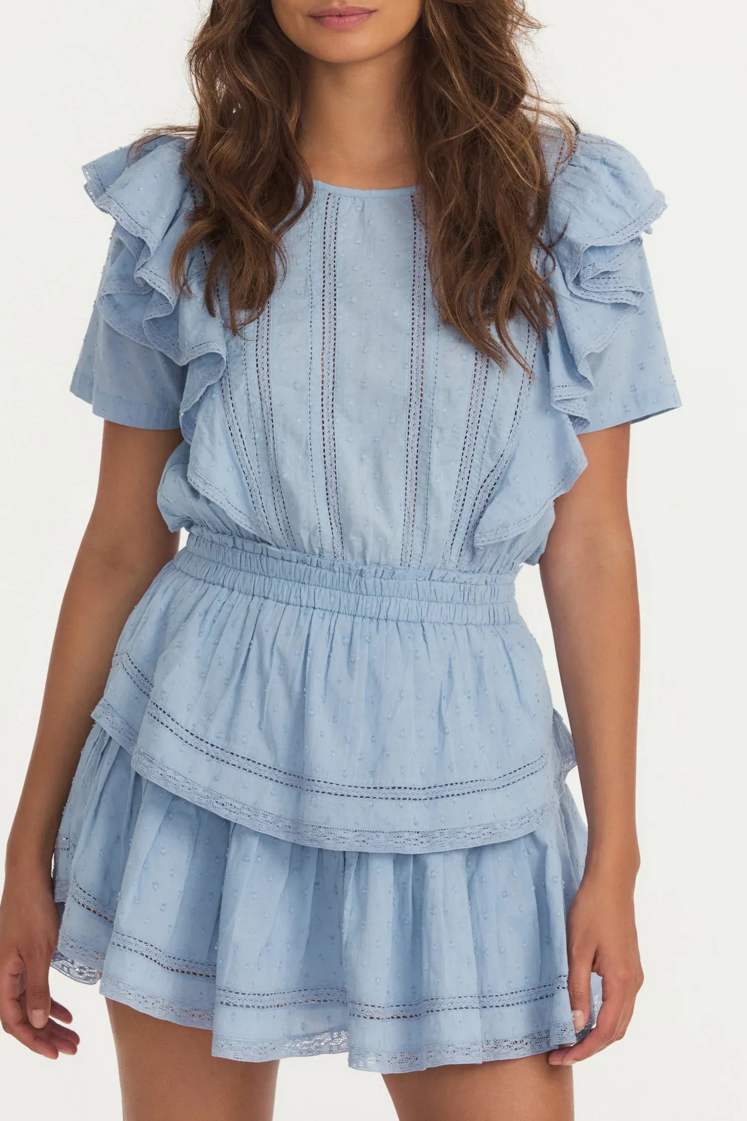 Light Blue Mini Dress with Ruffles sold by Sand Dollar product image thumbnail 4