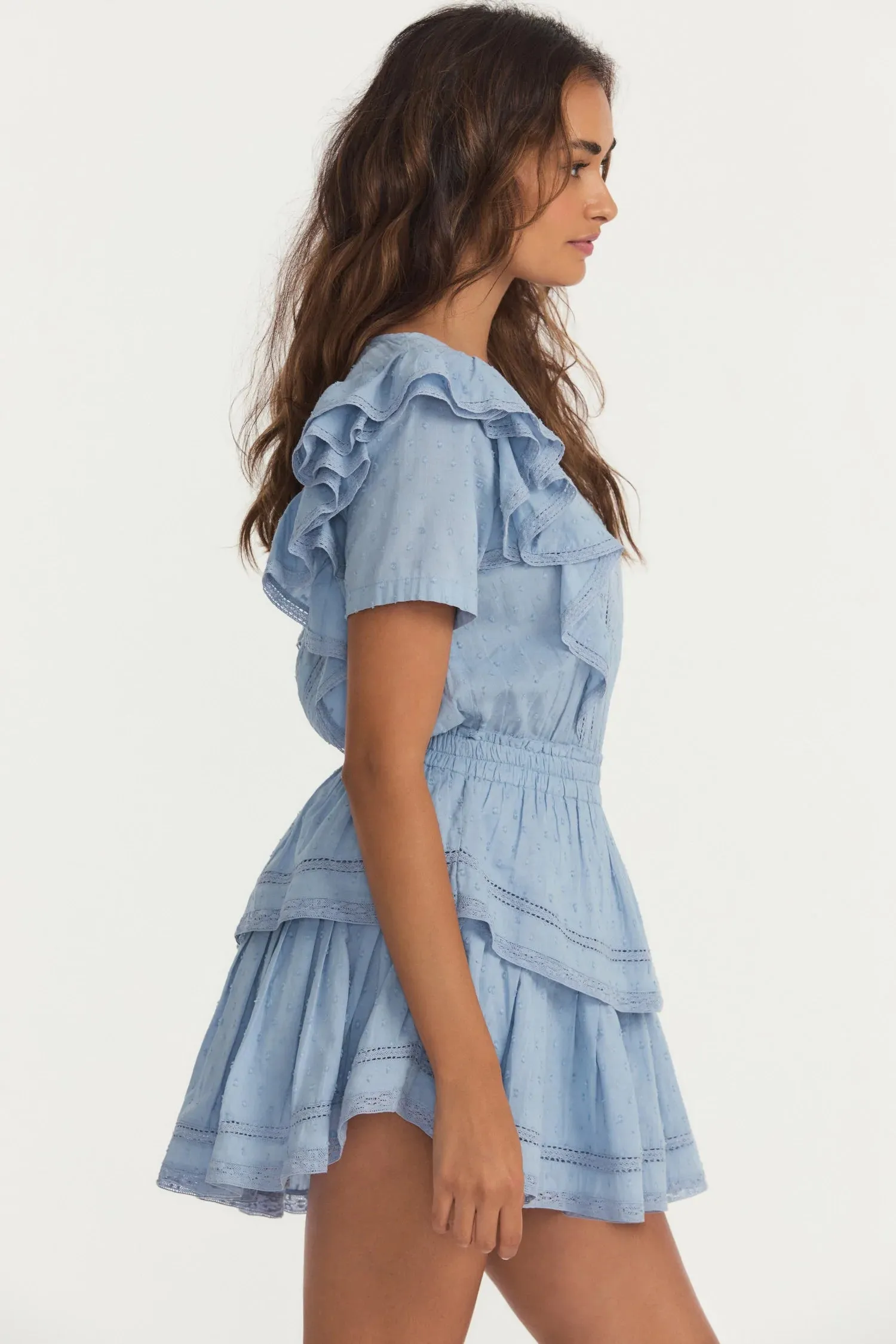 Light Blue Mini Dress with Ruffles sold by Sand Dollar product image thumbnail 2