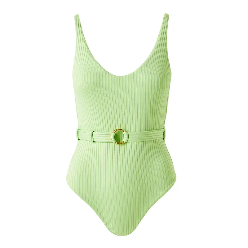 Ribbed Swimwear in Lime Green made by Melissa Odabash