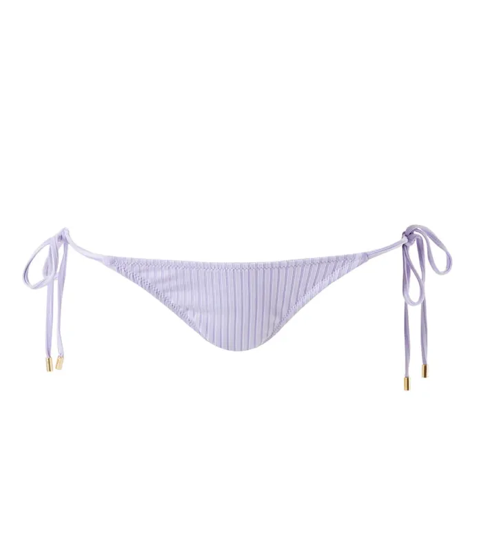 Tie Bikini Bottoms in Lavender - Miami Lavender Ribbed Bikini Bottom sold by Sand Dollar