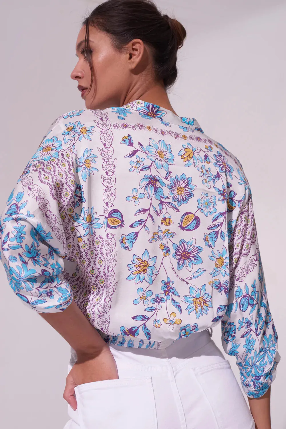 Shirt Azia Botanique White Blue sold by Sand Dollar product image thumbnail 2