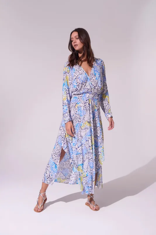 Wrap Midi Dress with Sleeves made by Poupette St Barth