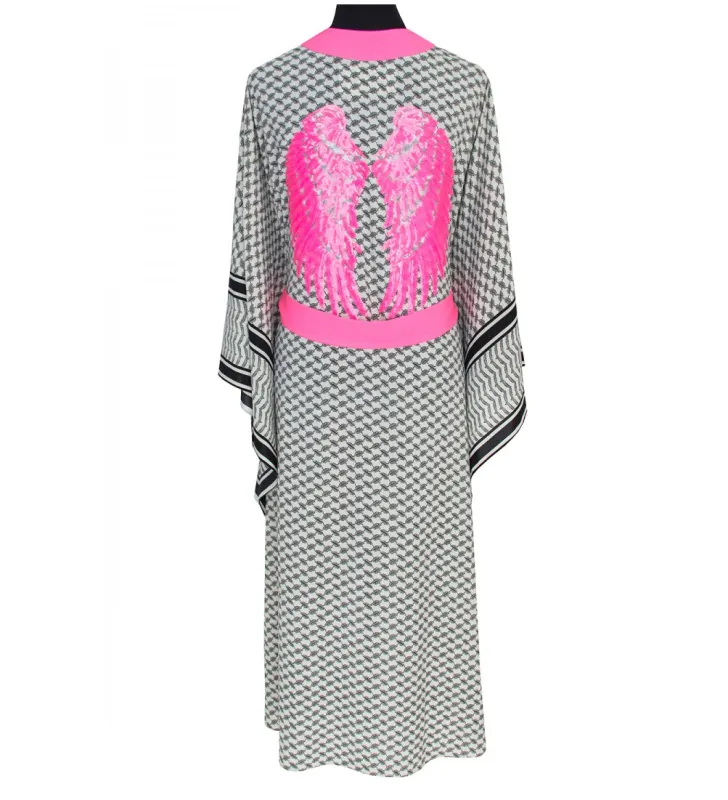 Desert Tribe Long Kimono Wings Neon Pink made by Sand Dollar