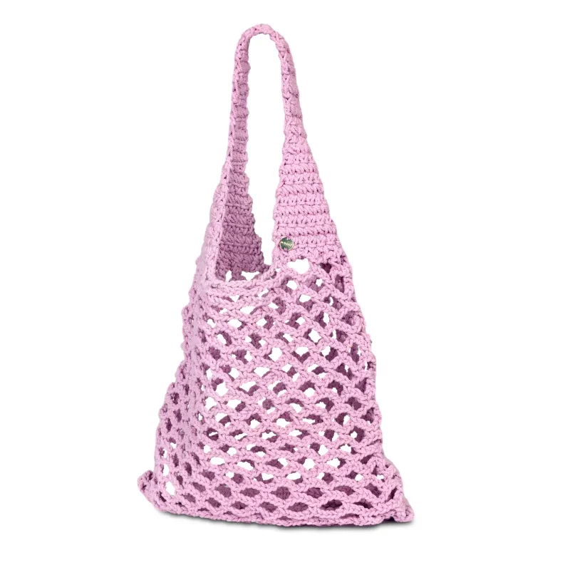 Carried Away Plaited Rope Tote Wild Rose sold by Sand Dollar