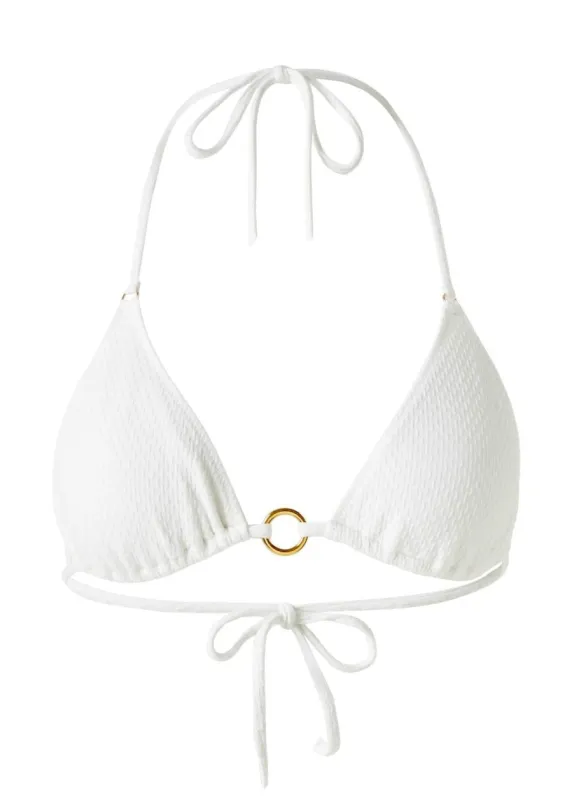 Melissa Odabash Triangle Bikini Top in White sold by Sand Dollar