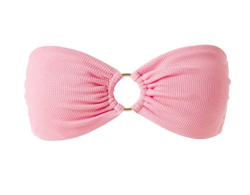 Pink Bandeau Bikini Top - Tortola Bikini Top Rose Ridges made by Melissa Odabash