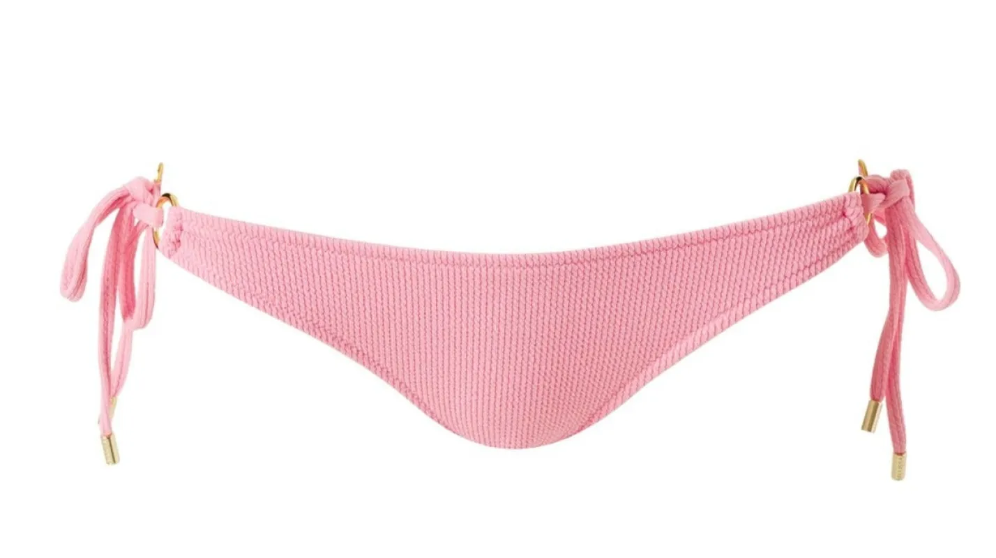 Pink Tie Side Bikini Bottoms - Tortola Bikini Bottoms Rose Ridges sold by Sand Dollar