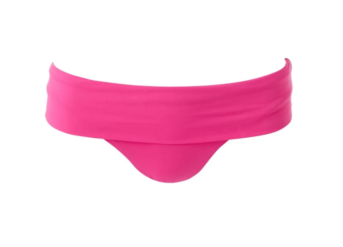 Fold Over Bikini Bottoms in Fuchsia sold by Sand Dollar