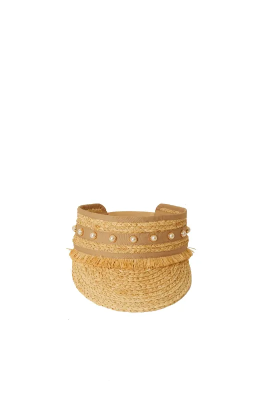 Bree Pearl Visor Natural sold by Sand Dollar