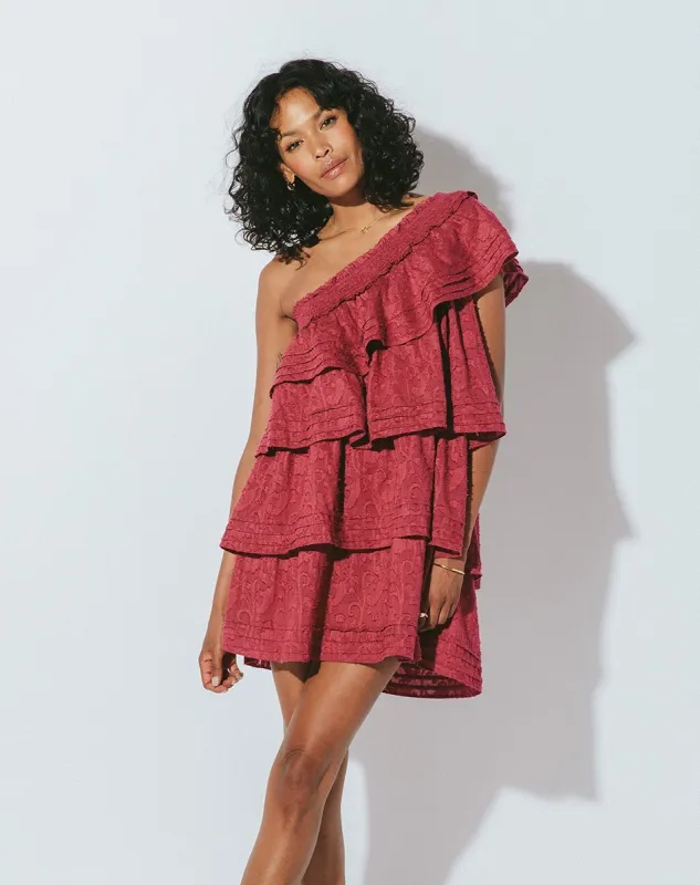 Cosette Mini Dress Berry made by Cleobella