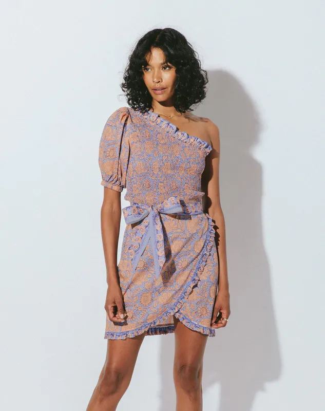 Cassidy Mini Dress Vine Block Print made by Cleobella