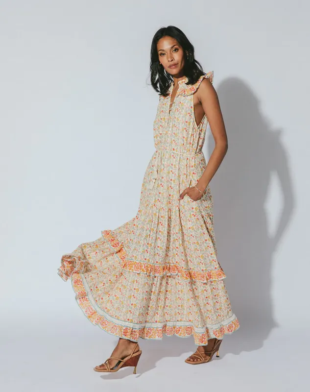 Kyra Ankle Dress Carnation made by Cleobella