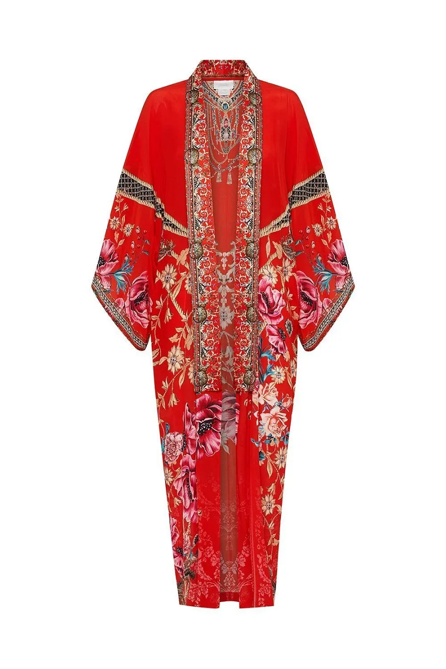 Long Silk Kimono Robe In Red sold by Sand Dollar product image thumbnail 5