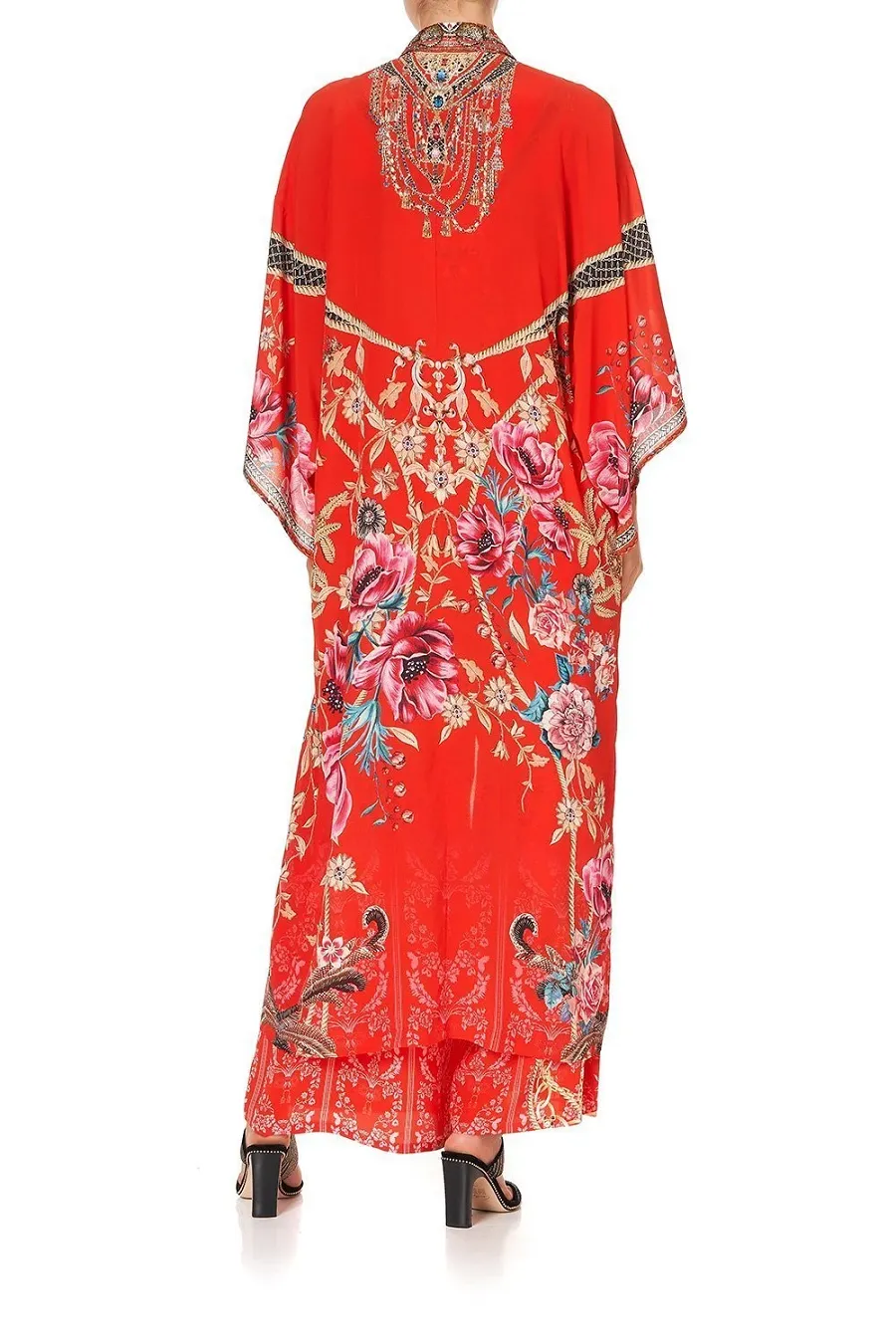 Long Silk Kimono Robe In Red sold by Sand Dollar product image thumbnail 2