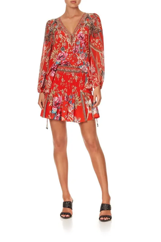 Red Silk Blouse with Floral Print sold by Sand Dollar