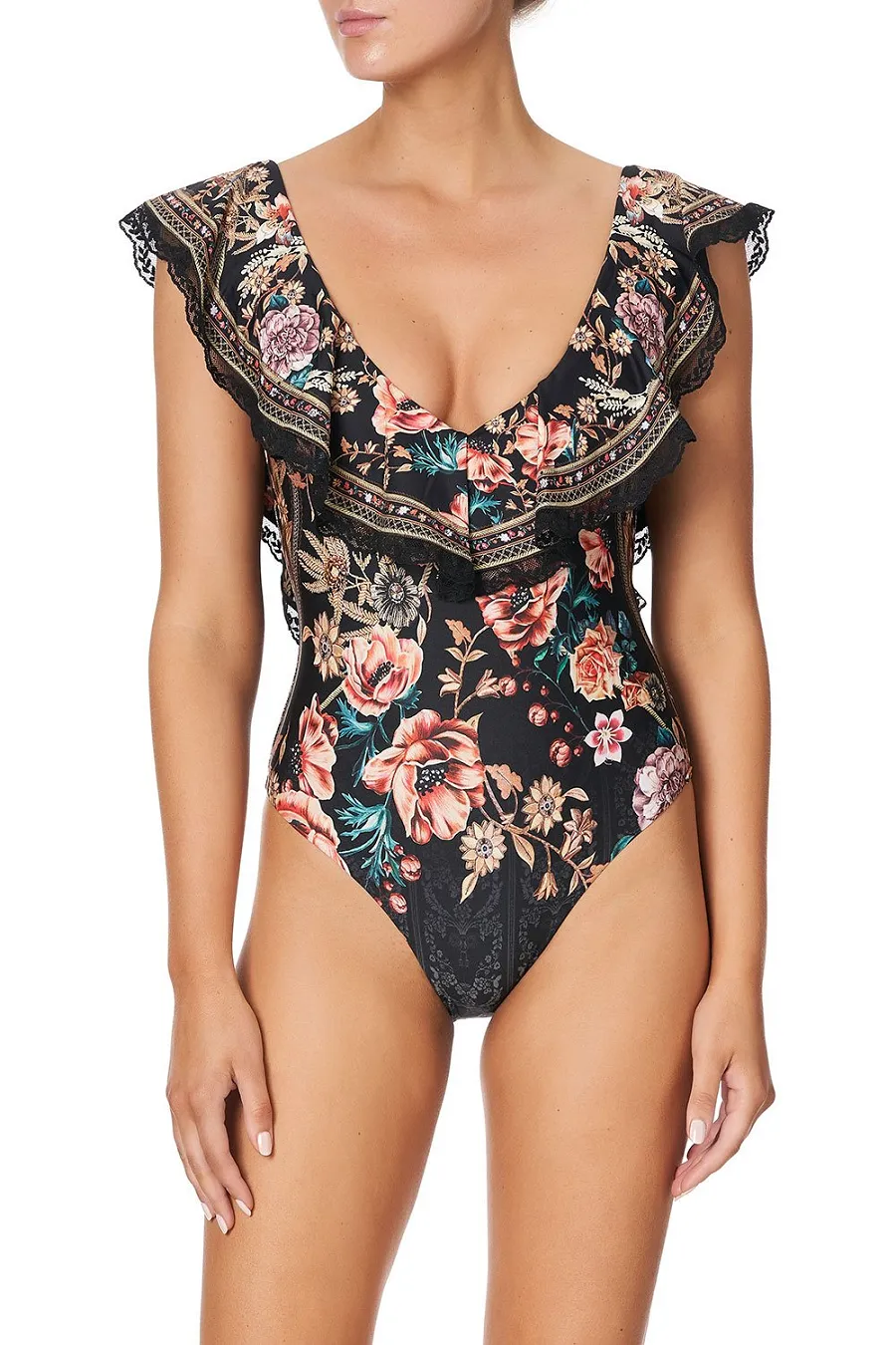 Deep V Frill One Piece Belle Of The Baroque sold by Sand Dollar product image thumbnail 3