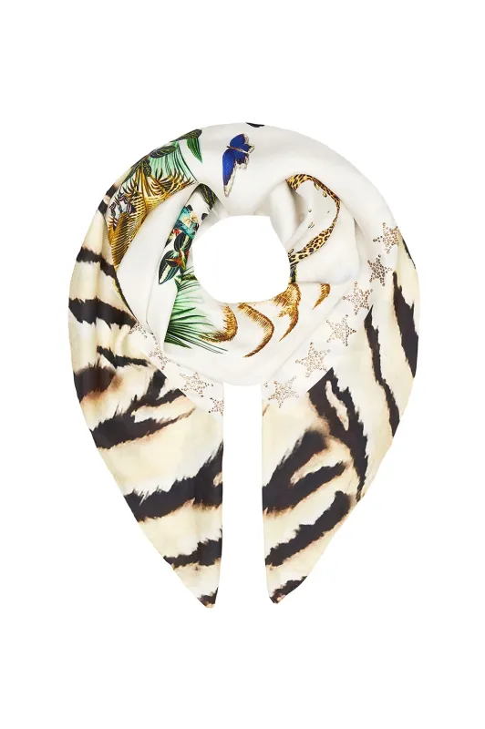 Silk Scarf for Women in Printed Ivory sold by Sand Dollar