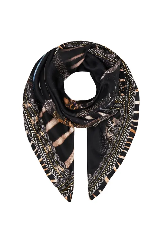Black Silk Scarf With Animal Print sold by Sand Dollar