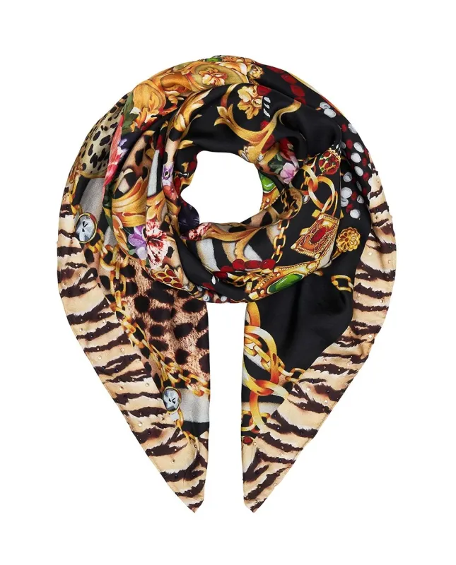 Luxury Silk Scarf with Tiger Print sold by Sand Dollar