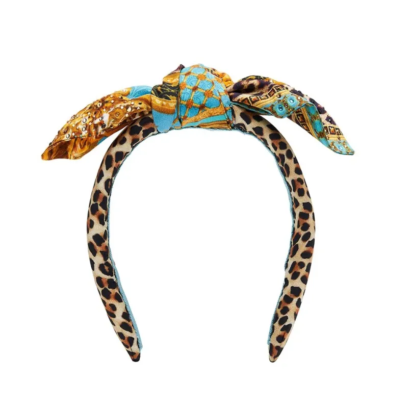Leopard Print Headband with Knot sold by Sand Dollar