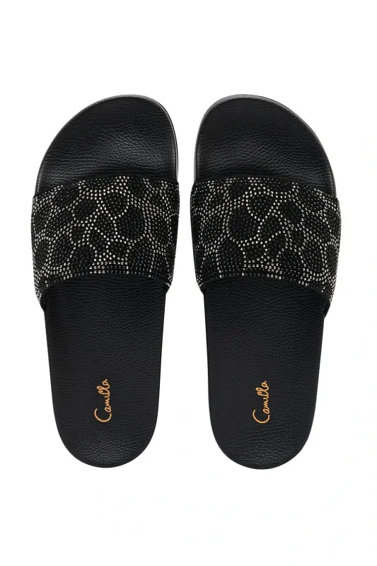 Pool Slides Solid Black made by Camilla