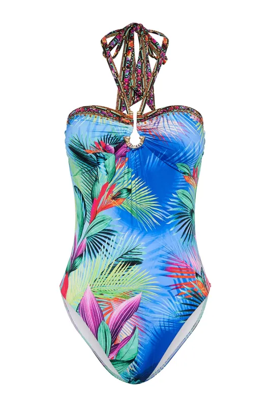 Bandeau One Piece With Ring Trim What's Your Vice sold by Sand Dollar