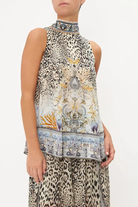 High Neck Top Back Neck Tie Sea Horse Sonnet sold by Sand Dollar