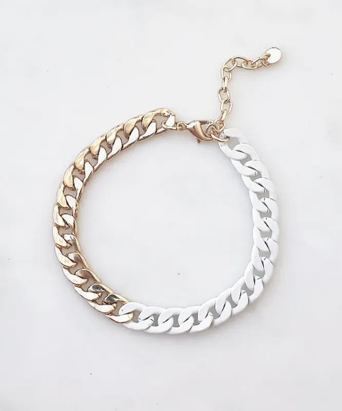 Colorful Chain Bracelet White sold by Sand Dollar