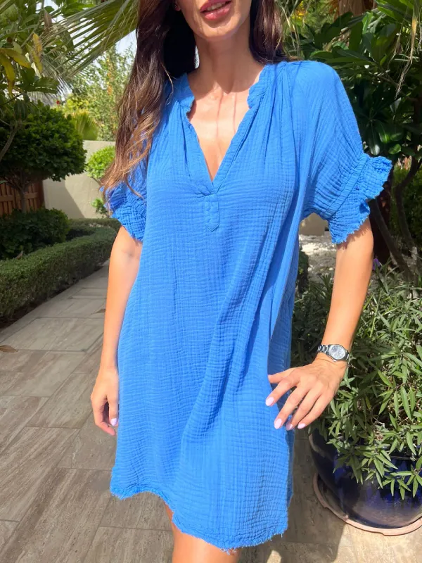 Antibes Kaftan Moroccan Blue made by Sand Dollar