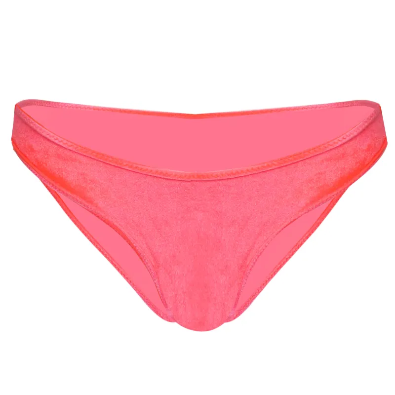 Lily Velvet Bikini Bottom Hot Pink made by Sand Dollar