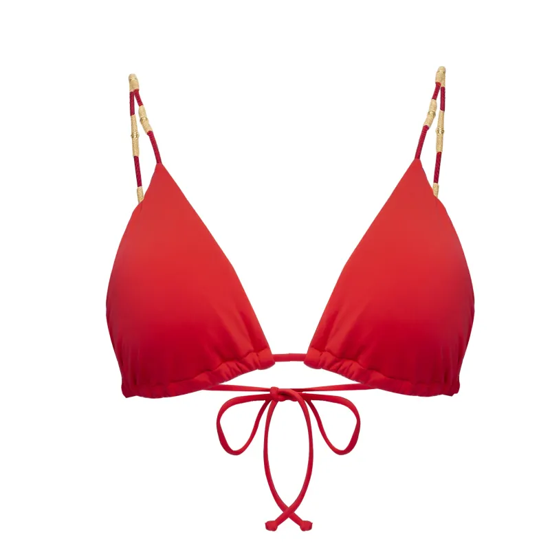 Solid Laura Tri Parellel Top Red sold by Sand Dollar