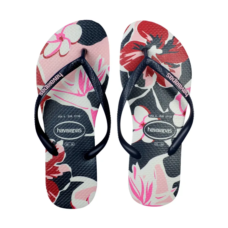 Havaianas Slim Floral Basic Navy Blue sold by Sand Dollar