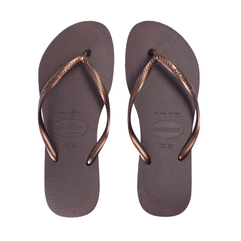 Havaianas Slim Dark Brown/Metal Acoused made by Havaianas