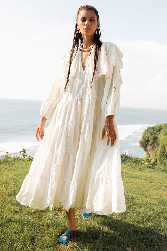 Graziella Embroidery Midi Dress Off White sold by Sand Dollar