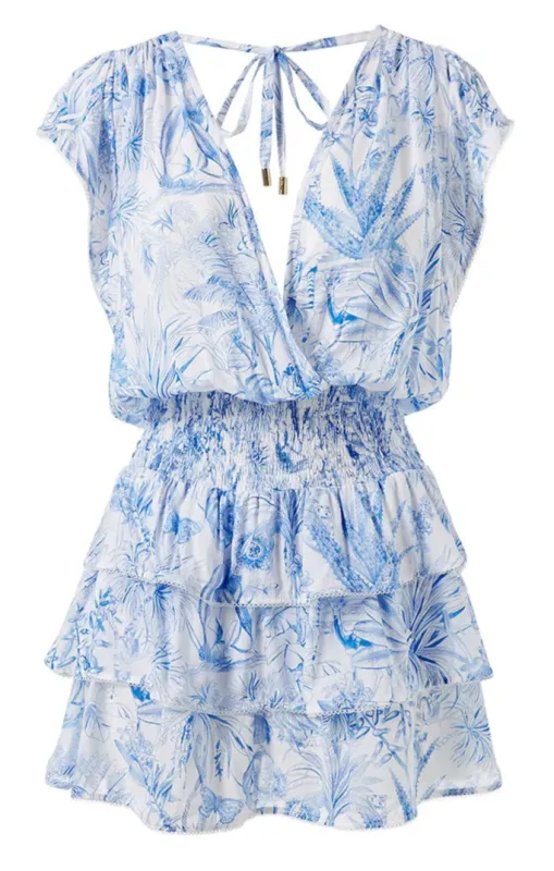 Tropical Mini Dress With Paisley Print in Blue sold by Sand Dollar