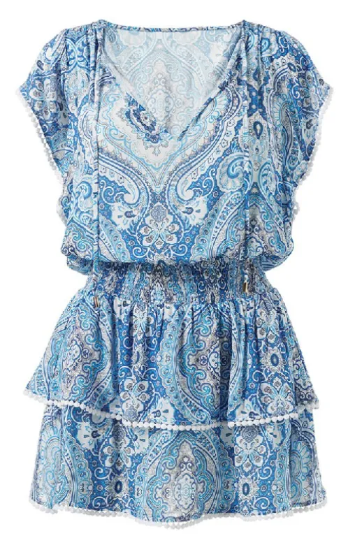 Keri Blue Paisley Dress made by Melissa Odabash