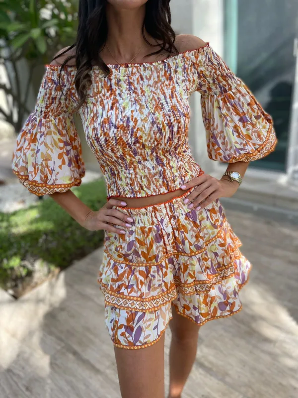 Camila Skirt Orange Esterel Viscose sold by Sand Dollar