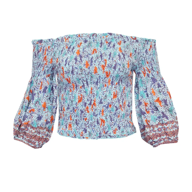 Top Ariel Smoched Sky Blue Clary made by Poupette St Barth