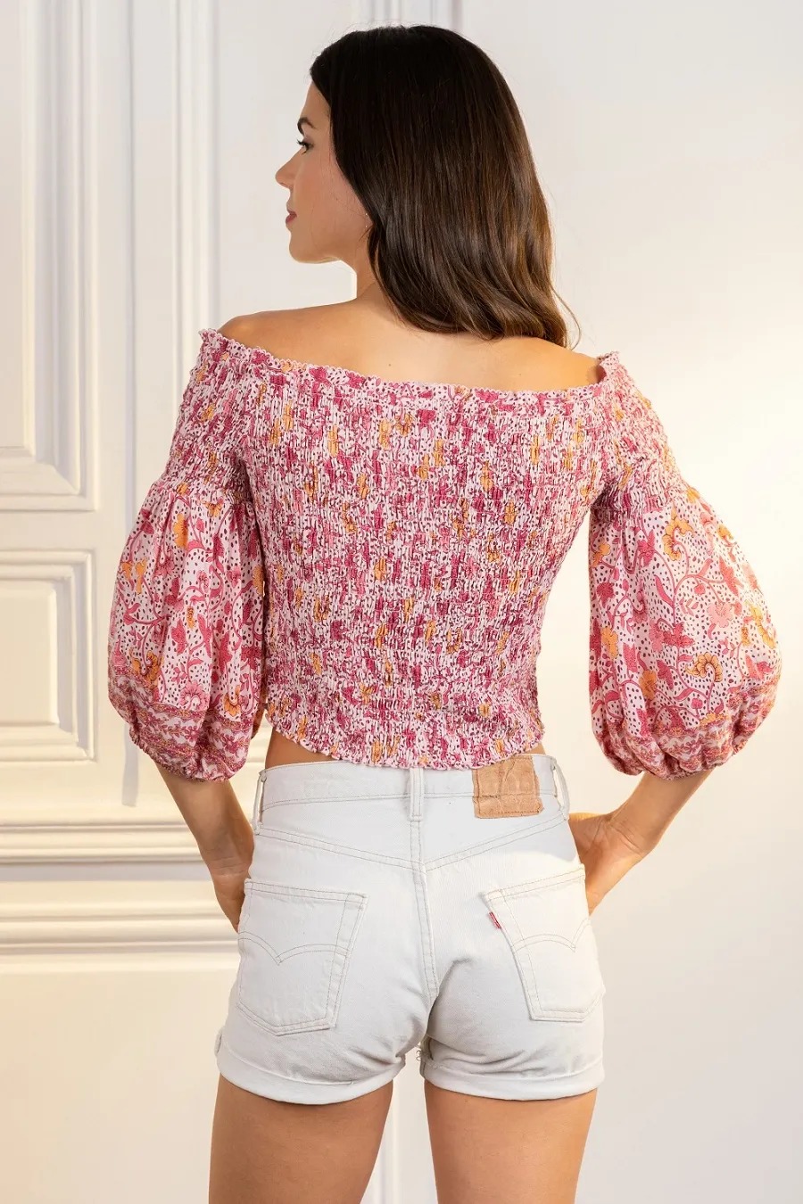 Top Ariel Smoched Pink Clary sold by Sand Dollar product image thumbnail 4