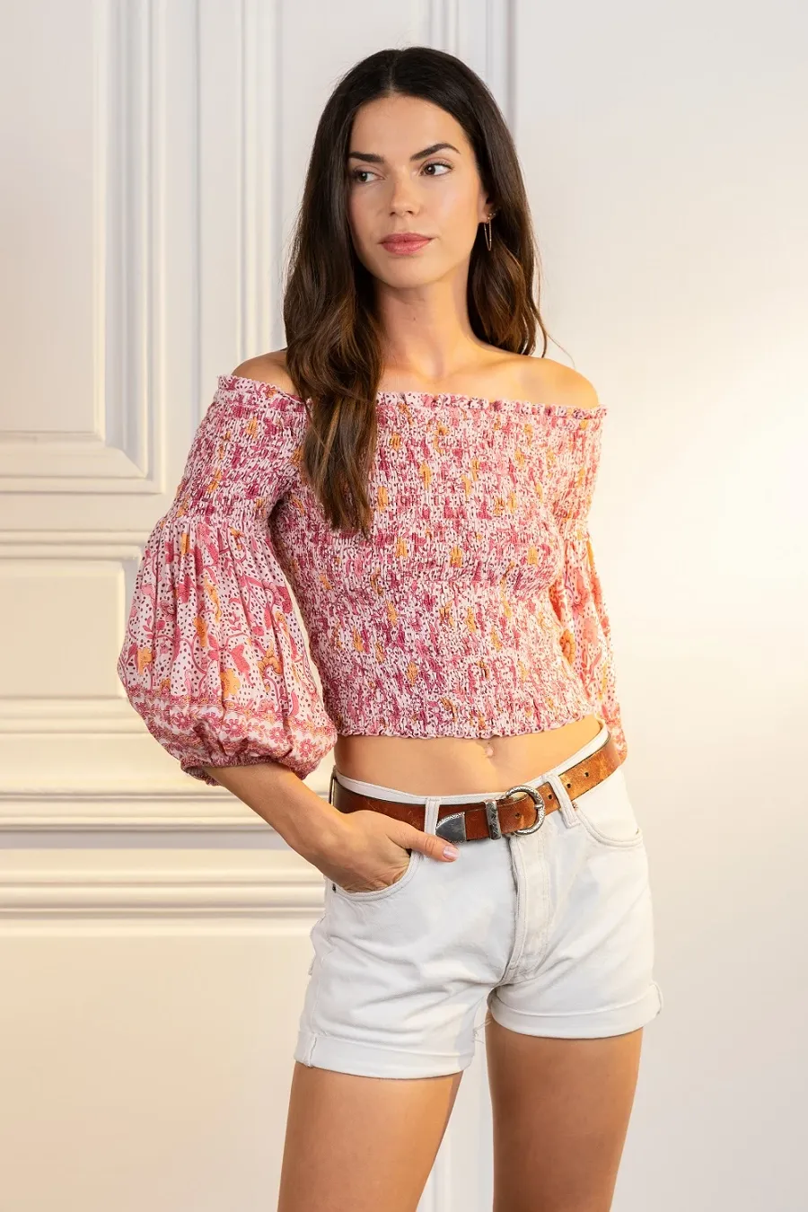 Top Ariel Smoched Pink Clary sold by Sand Dollar product image thumbnail 3
