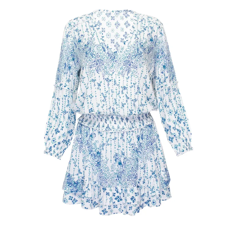 Mini Dress Ilona Long Sleeve Blue Parrot sold by Sand Dollar