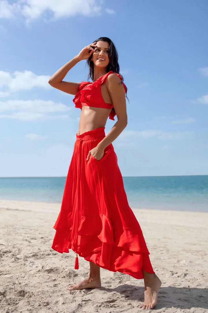 Multiway Red Maxi Beach Skirt sold by Sand Dollar