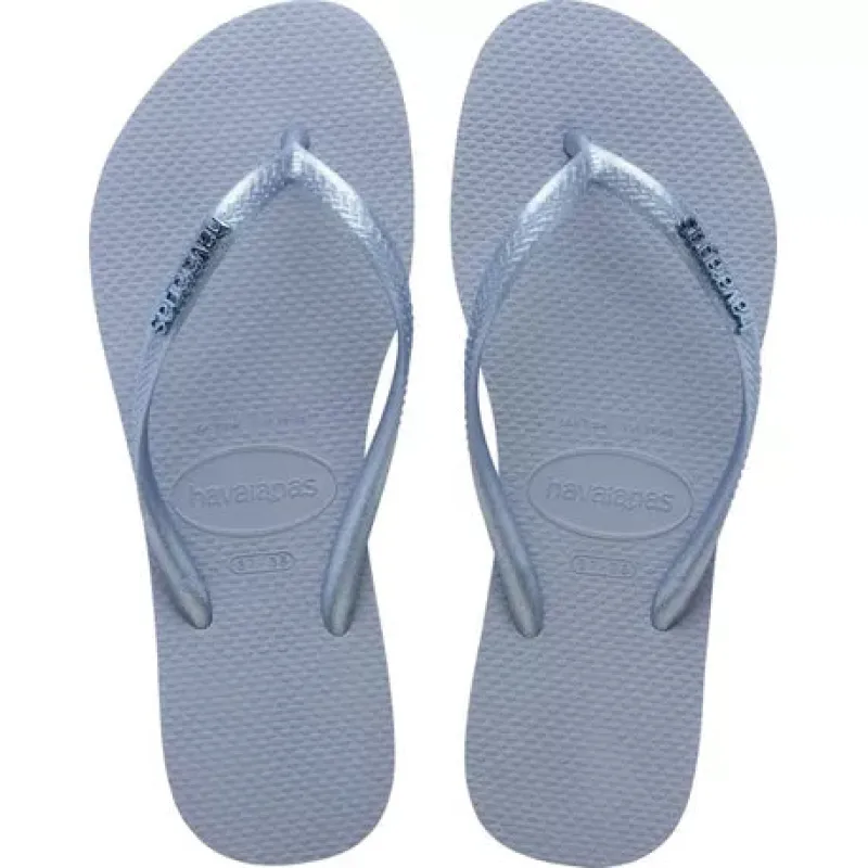 Havaianas Slim Logo Metallic Zwart Ashley Blue made by Sand Dollar
