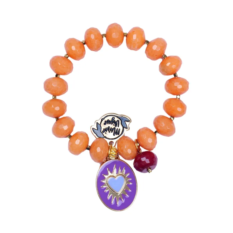Sun Colour Bracelet Orange/Lilac made by Sand Dollar